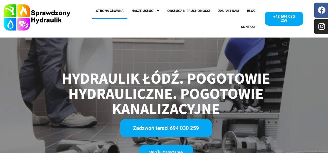 Sprawdzony Hydraulik – Pogotowie Hydrauliczne – Pogotowie Kanalizacyjne – Łódź